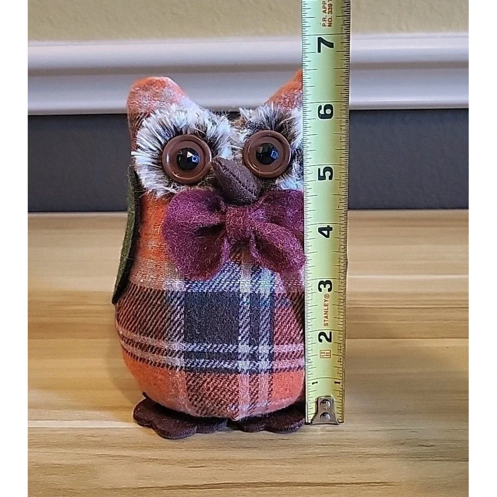 Fall Thanksgiving Plush Owl Shelf Sitters Set Of 2
